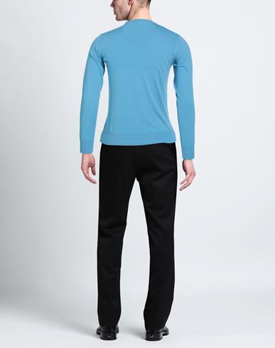 Man Sweater Azure Size 48 Cotton