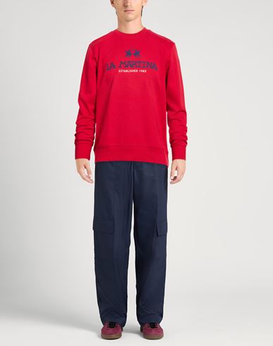 Man Sweatshirt Red Size M Cotton, Polyester