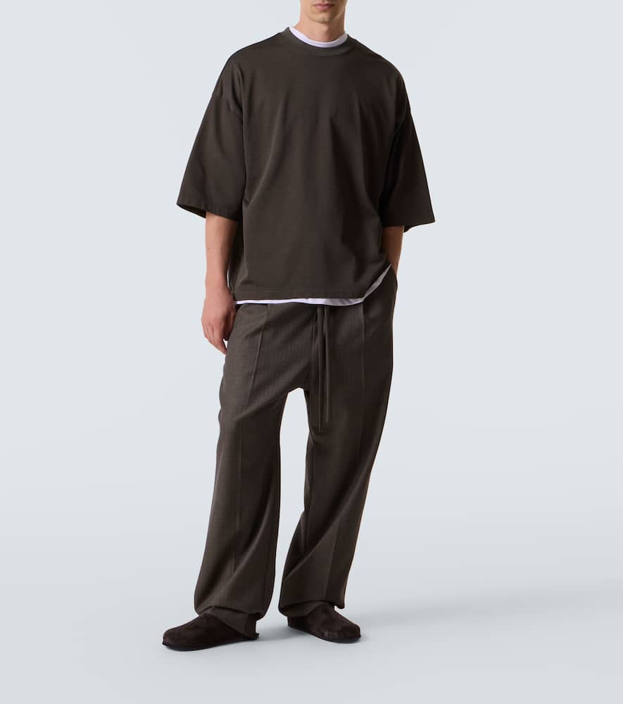 Oversized cotton-blend T-shirt