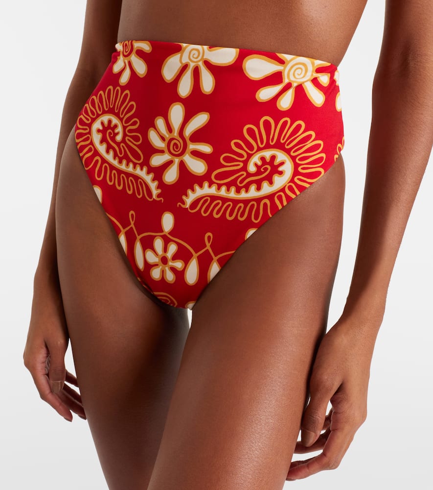 Lulu printed high-rise bikini bottoms