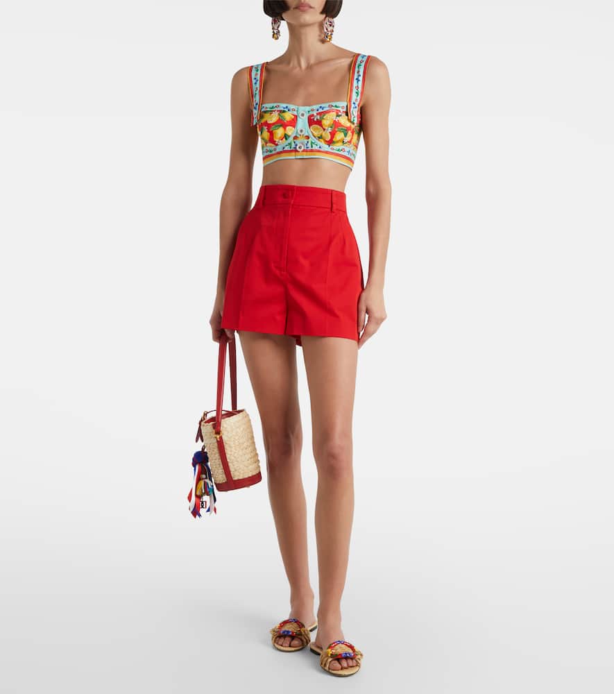 Dolce & Gabbana High-rise cotton-blend shorts