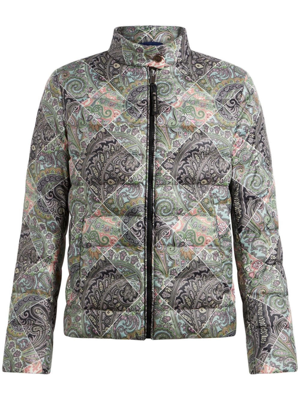 Paisley-print goose-down puffer jacket - Black