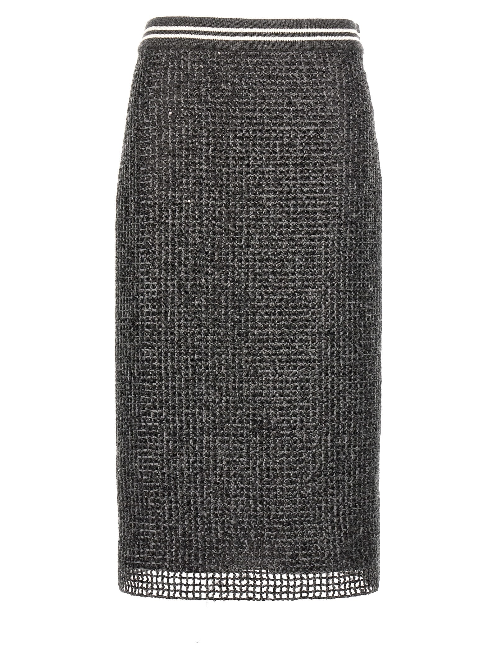 Sequin-embellished midi skirt - Grey