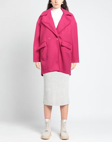 Woman Coat Fuchsia Size ONESIZE Polyester, Viscose, Elastane
