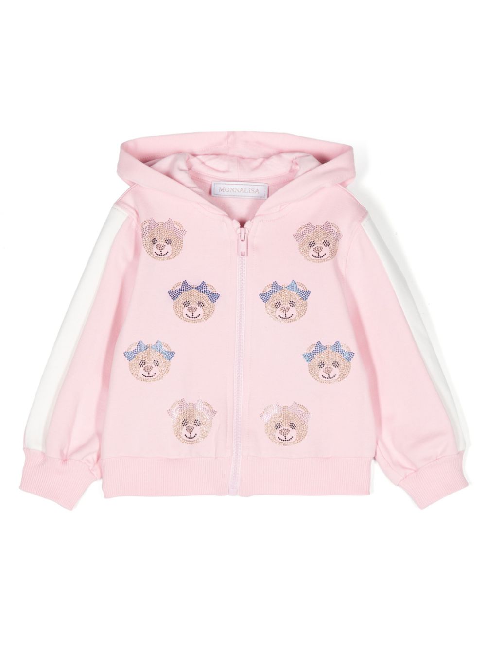 Crystal-embellished zip-up hoodie - Pink