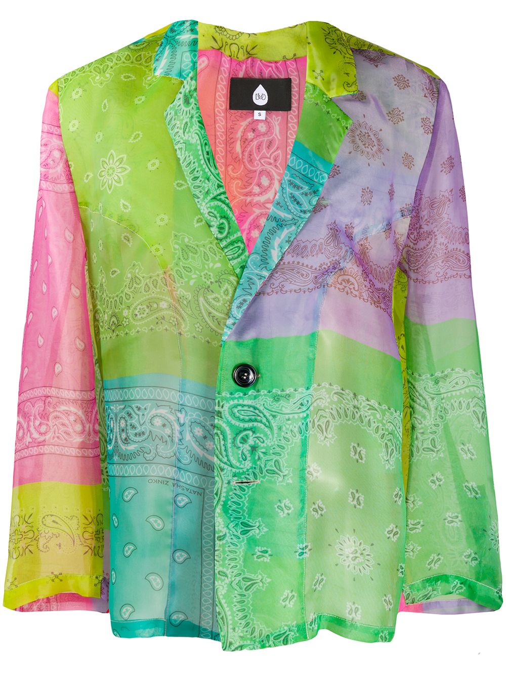 Paisley colour-block blazer - Pink