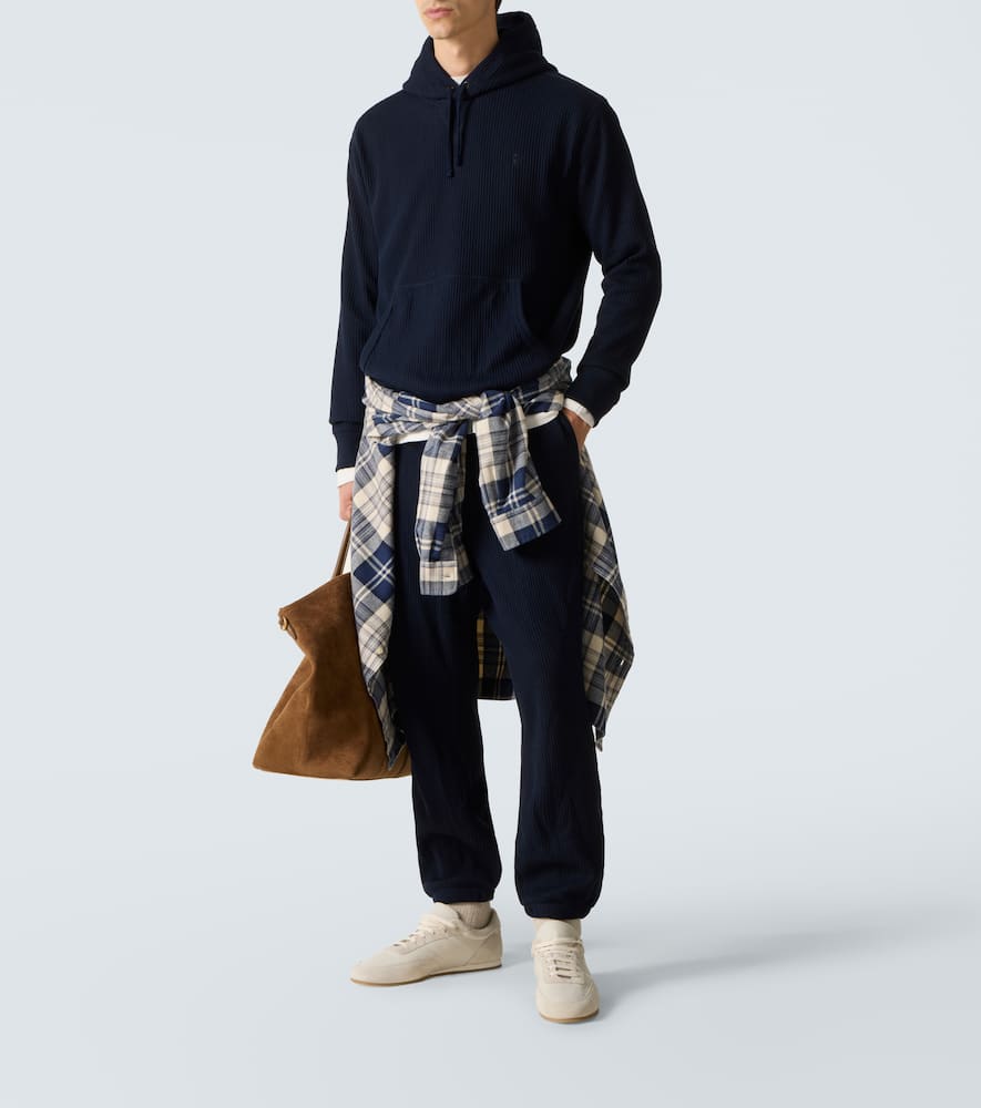 Waffle-knit hoodie
