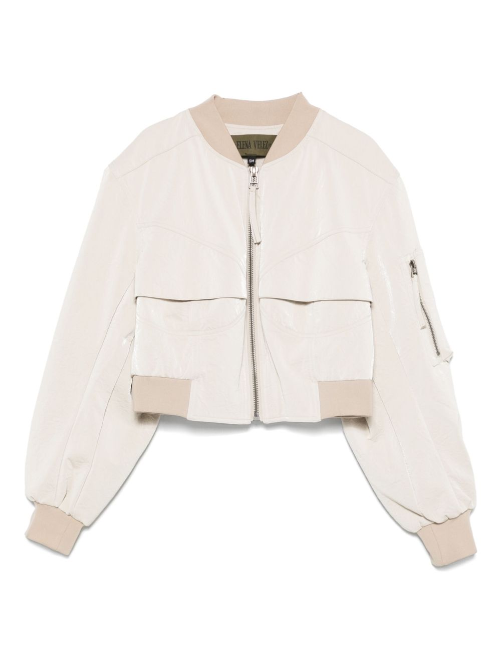 Elena Velez bustier bomber jacket - Neutrals