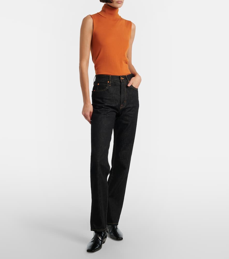 London high-rise straight jeans