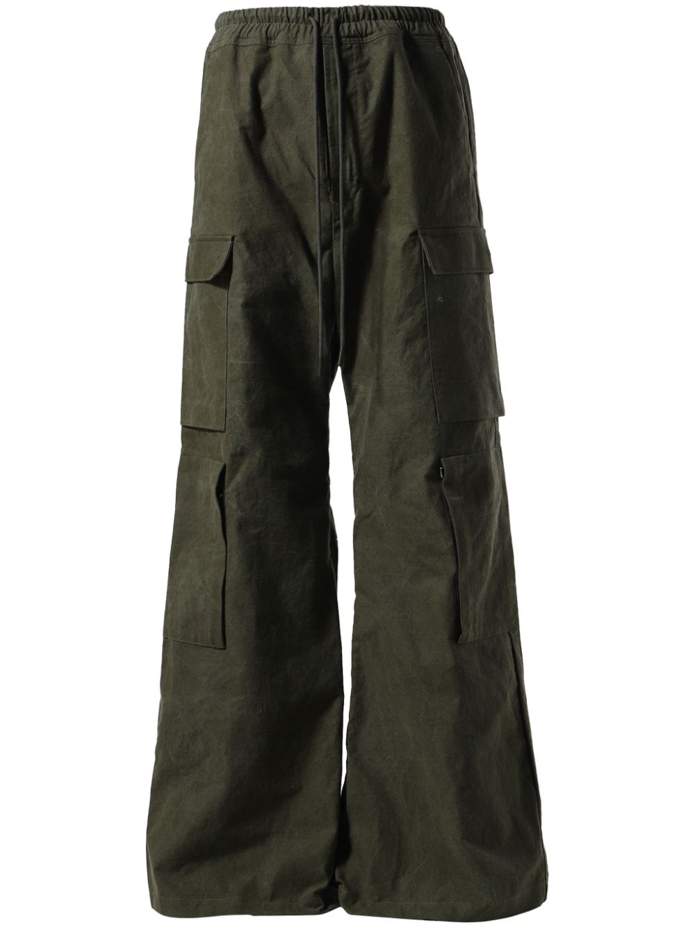 Logo-embroidered cargo trousers - Green