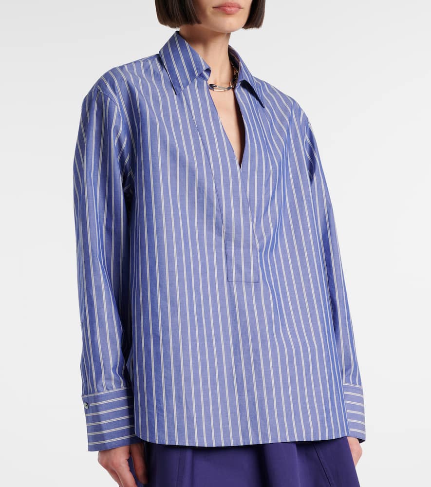Striped cotton polo shirt