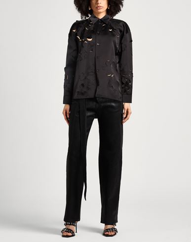Woman Shirt Black Size 4 Viscose, Cotton