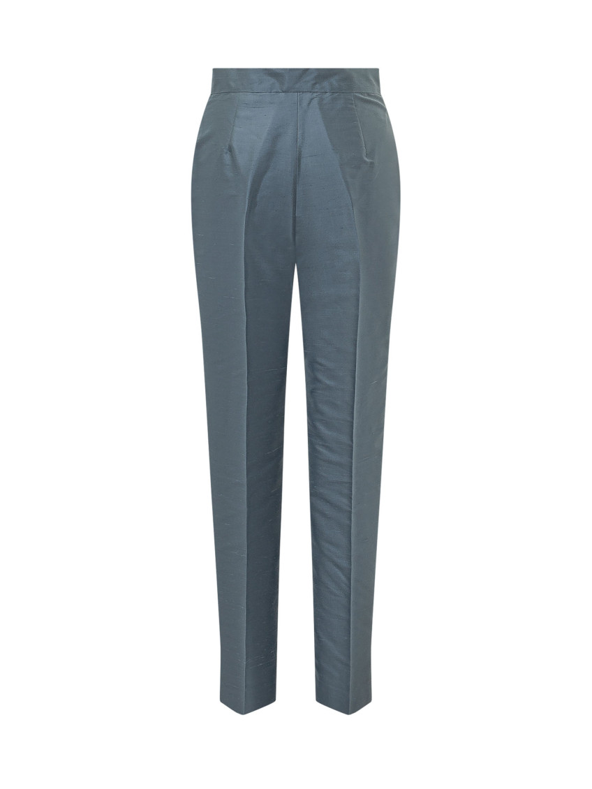 Blue Straight Flat Front Pants