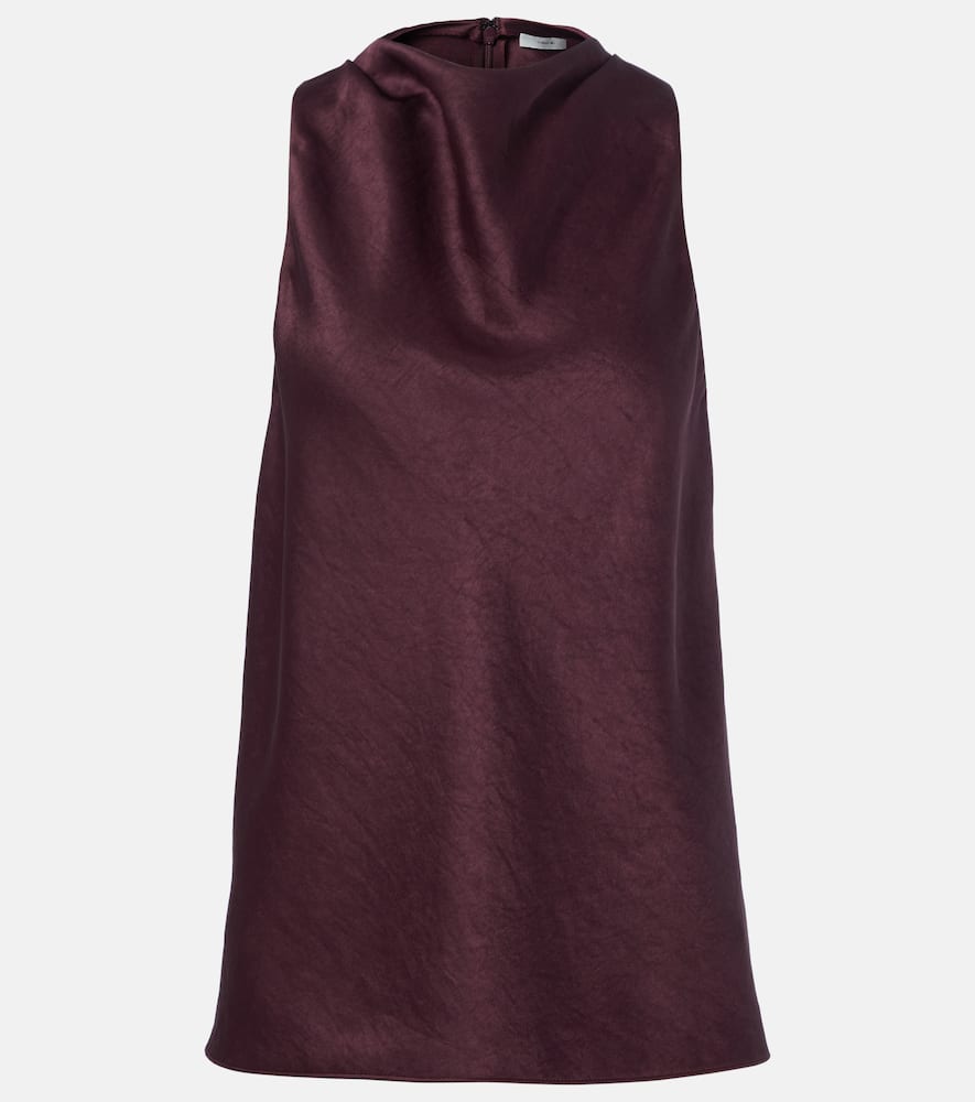 Draped satin top