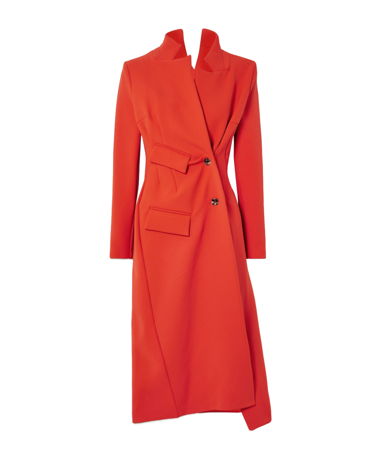 Solid-colored long coat