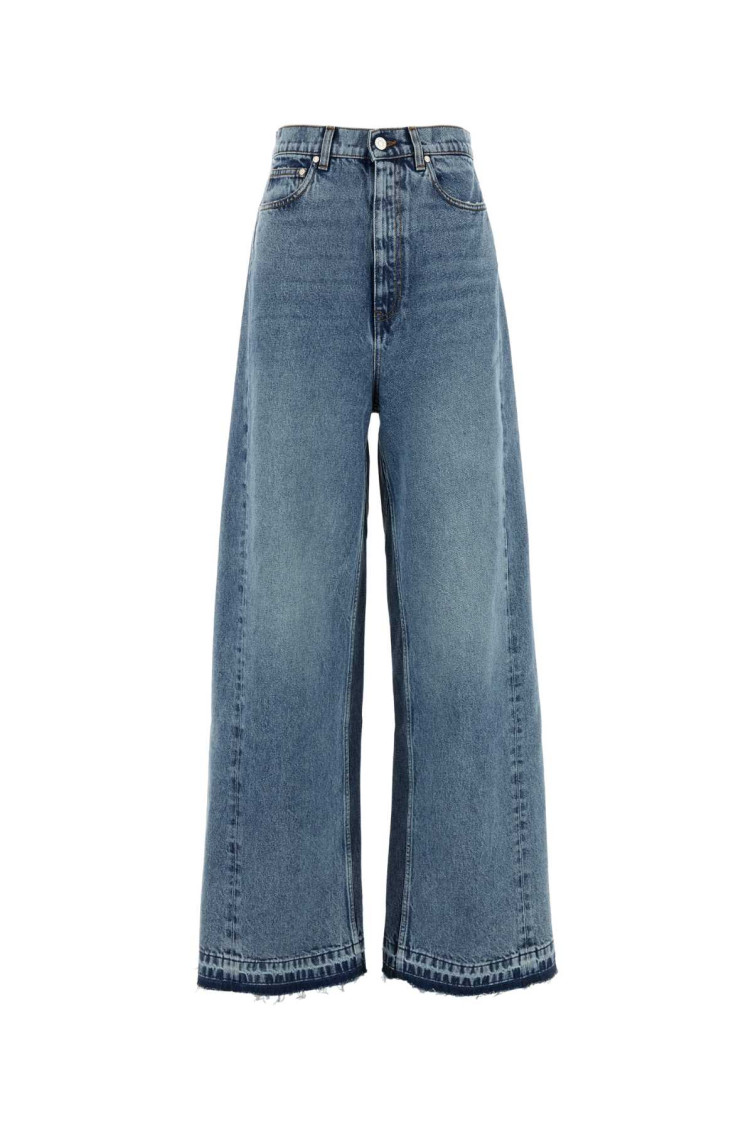Blue Two-Tone Wash Slouchy Straight Leg Jeans