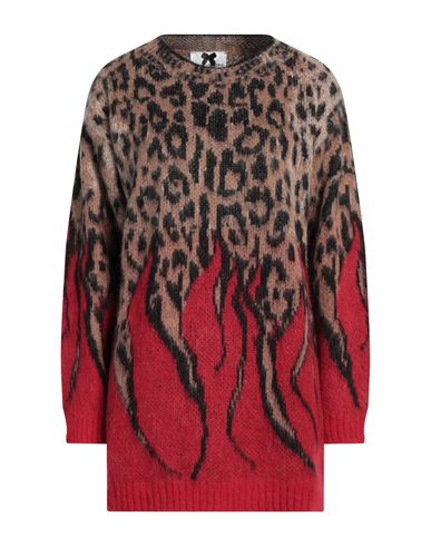 Woman Mini dress Red Size 8 Acrylic, Alpaca wool, Nylon