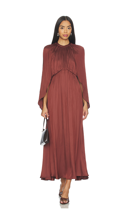 WeWoreWhat Halter Cape Midi Dress in Rust. - 8 also , 10, 12, 2