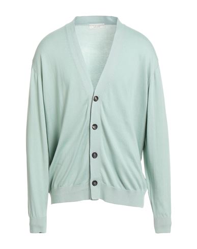 Man Cardigan Turquoise Size 48 Cotton