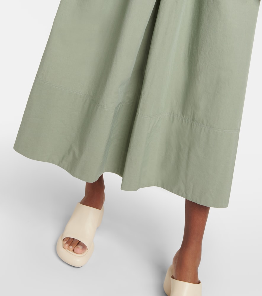 Drawstring poplin maxi dress