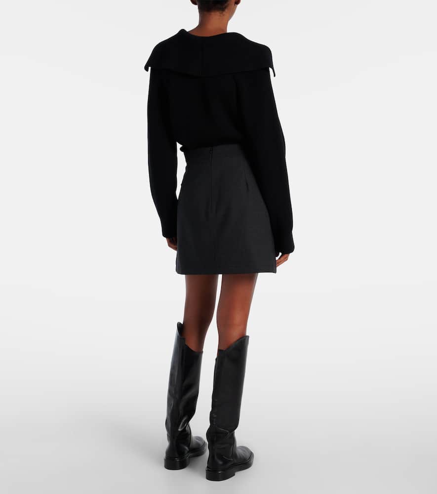 Sequined wool-blend miniskirt