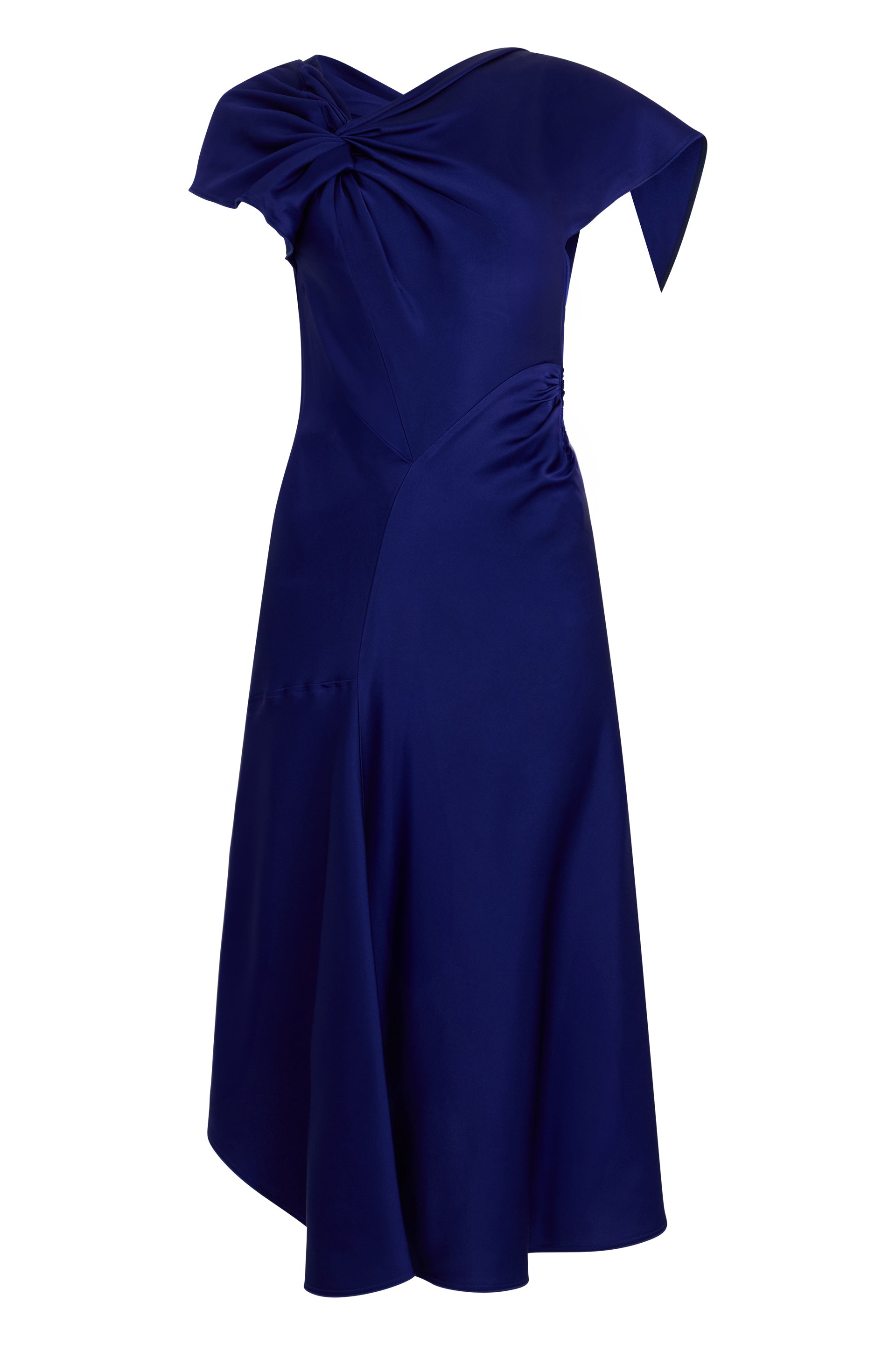 Asymmetrical Knot Detail Midi Dress
