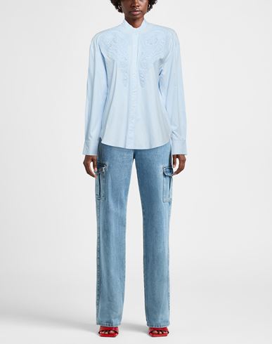 Woman Shirt Light blue Size S Cotton