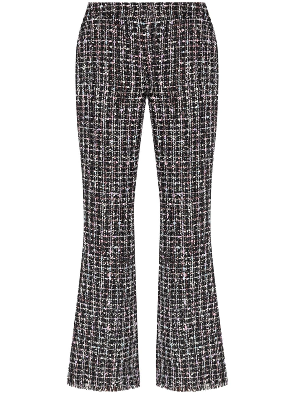 Flared tweed trousers - Black