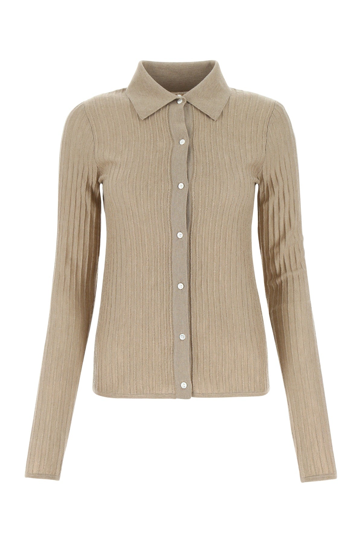 Ribbed Knit Sweater — Beige