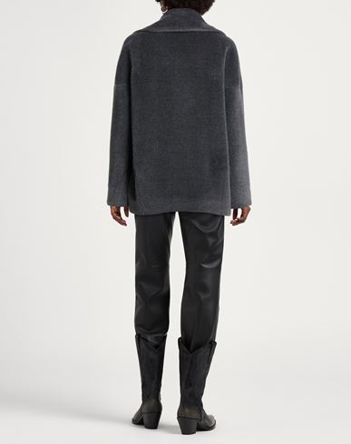 Woman Coat Grey Size 12 Virgin Wool, Alpaca wool
