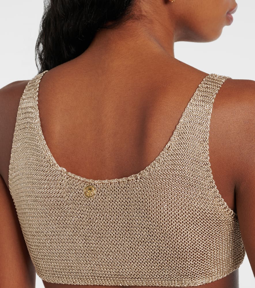 Knitted lamé bra top