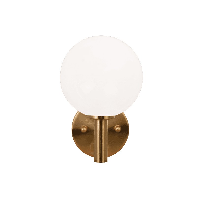 Aged Gold Brass One Light Wall Sconce from the Cosmo Collection