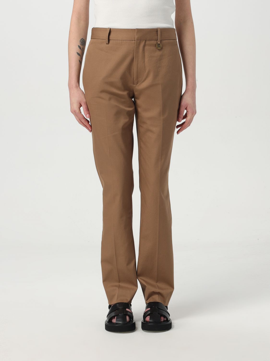 Pants BURBERRY Woman color Beige