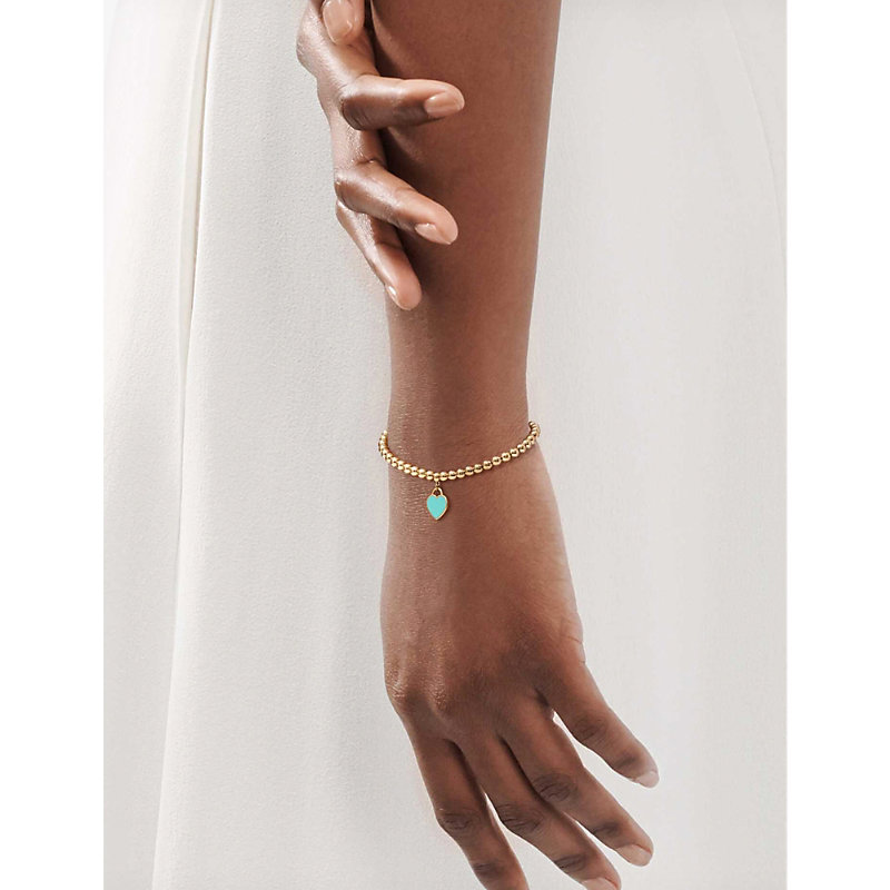 Womens 18ct Gold Return to Tiffany™ Extra Small 18ct Yellow Gold Beaded Bracelet