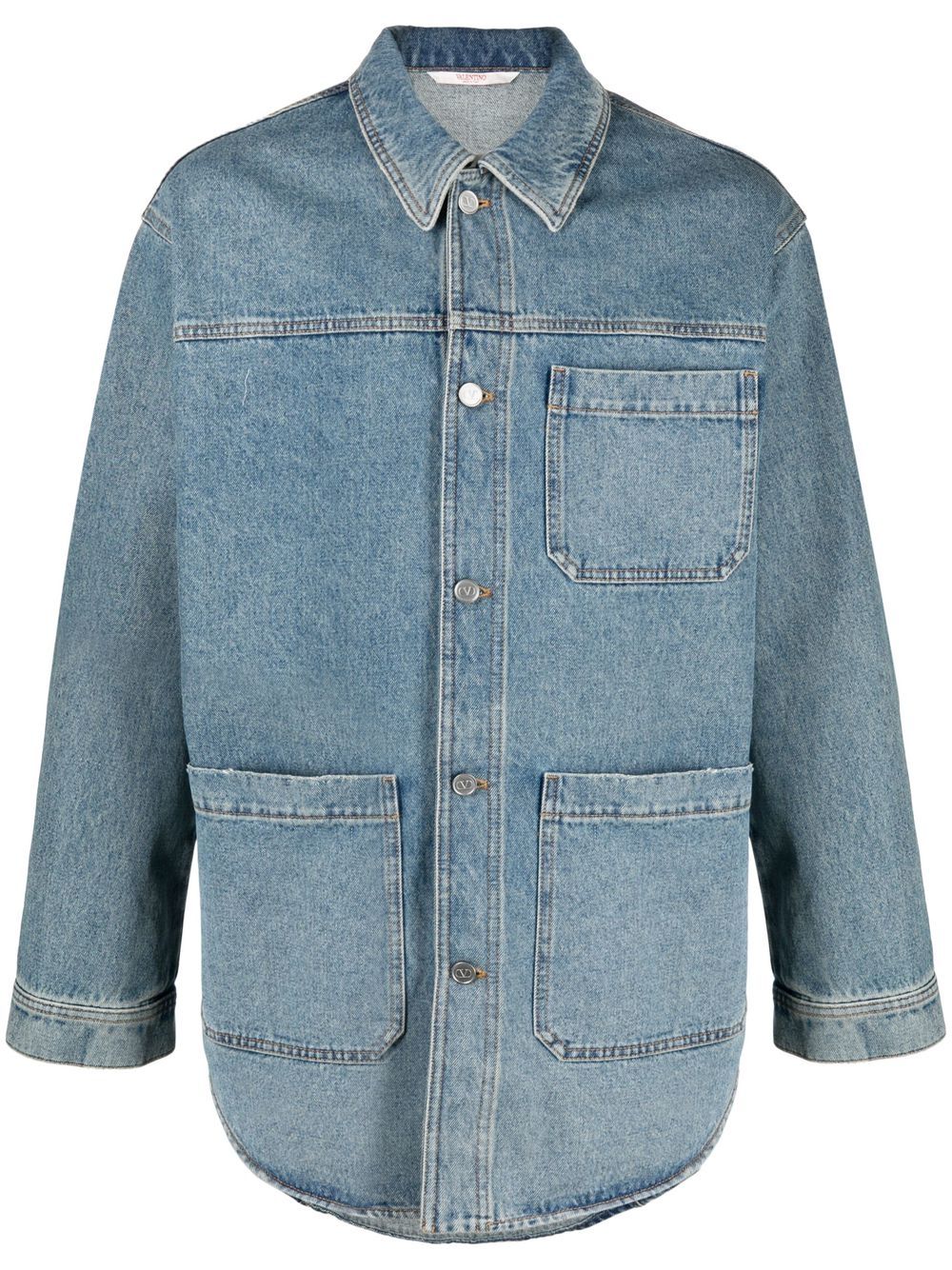 Logo-print denim-jacket - Blue