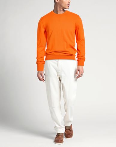 Man Sweater Orange Size 44 Merino Wool