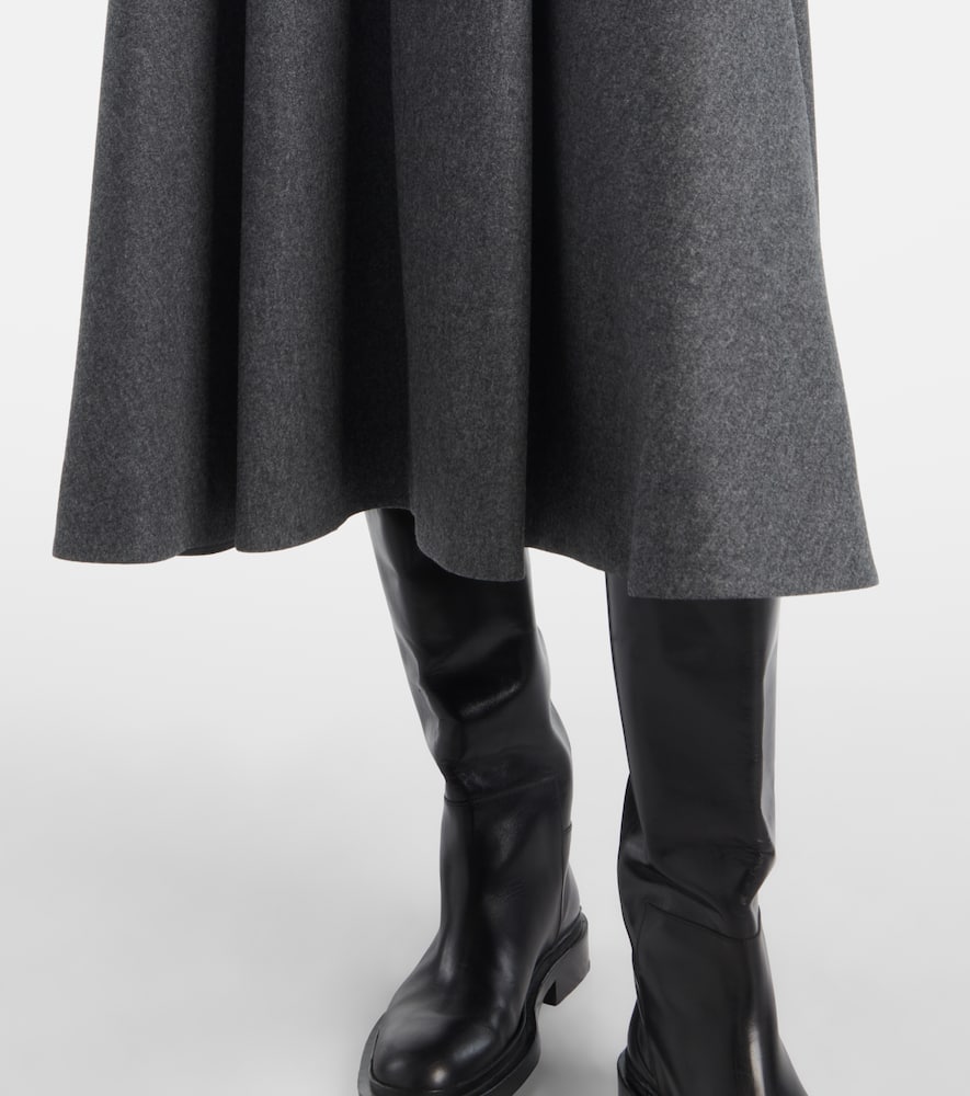 Betulla wool flannel midi skirt