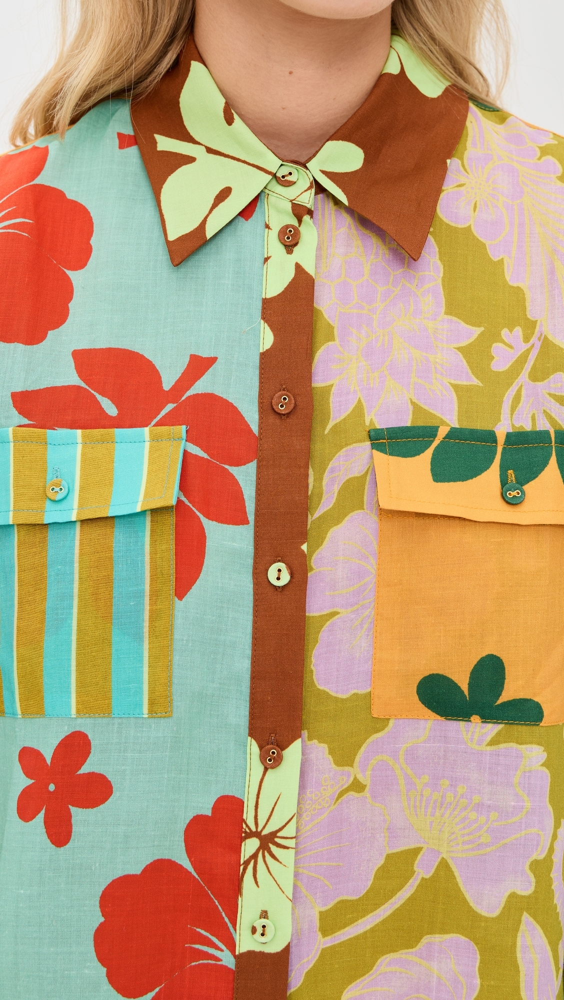Poppy Spliced Shirt Multi