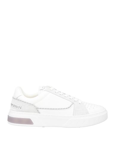 Ea7 Man Sneakers White Size 11 Cow leather, Polyamide, Polyester, Polyurethane coated