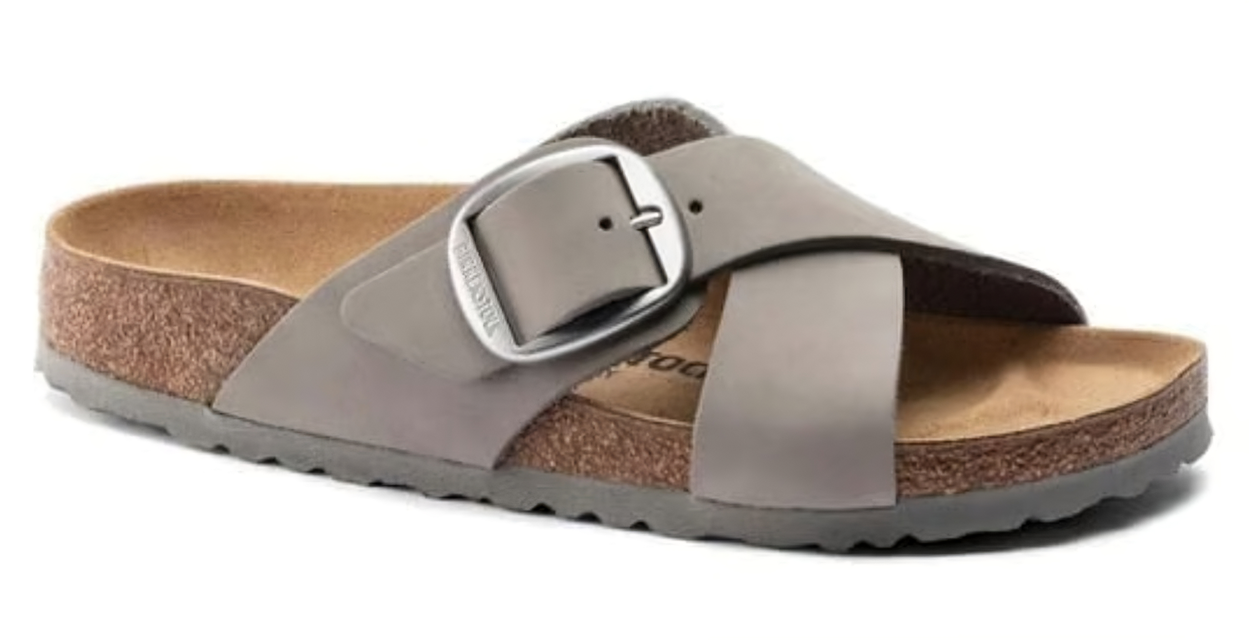 Siena Big Buckle Nubuk Leather Dove Gray