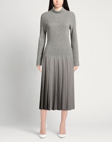 Woman Midi dress Grey Size 0 Virgin Wool, Silk, Cashmere, Polyamide, Elastane