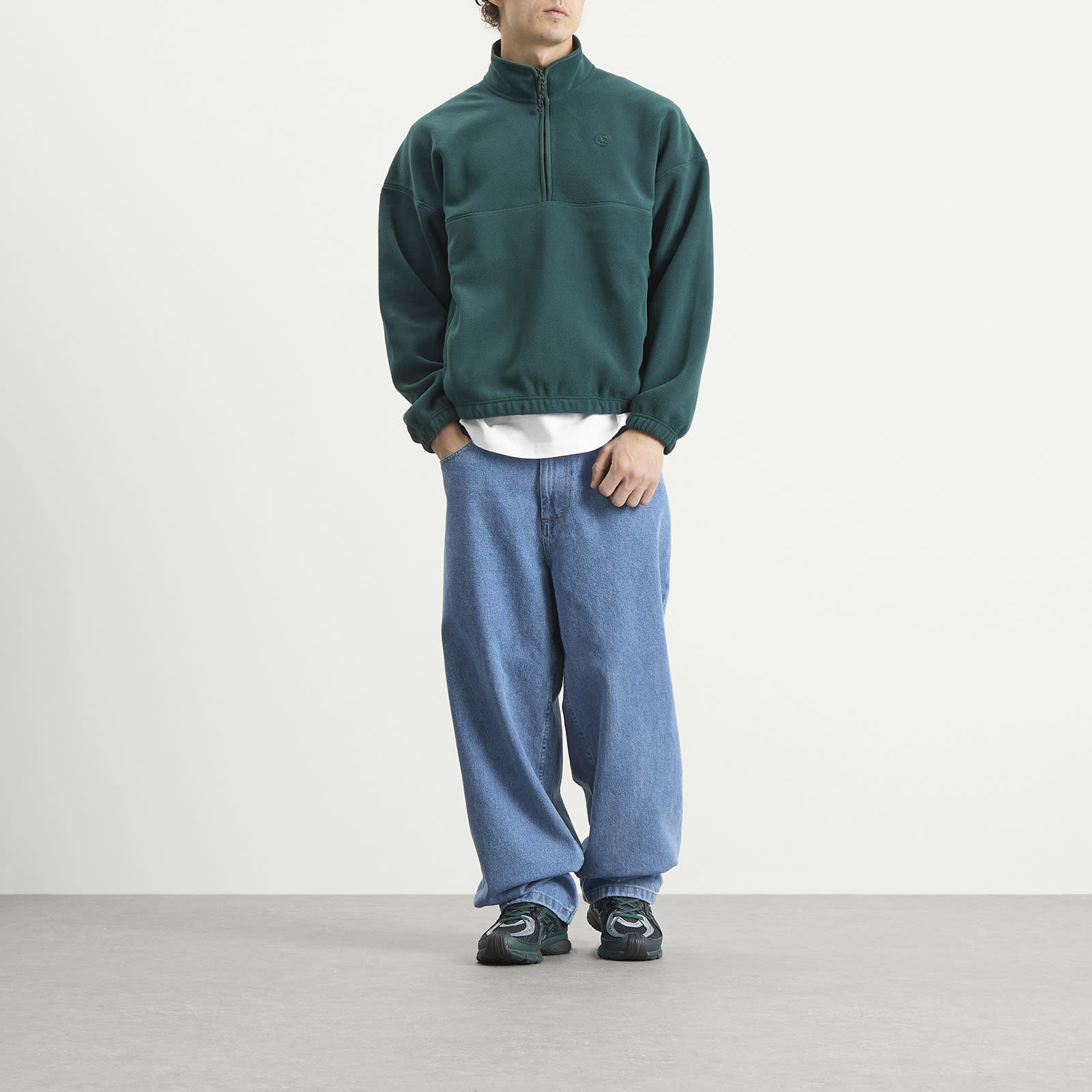 Men's Ivan Half Zip Fleece Sweatshirt Dark Emerald