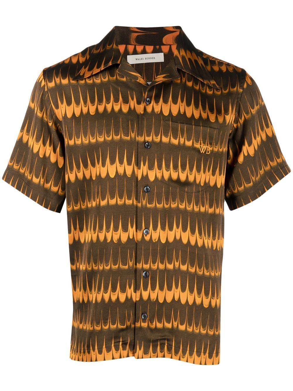 Geometric-print short-sleeve shirt - Orange
