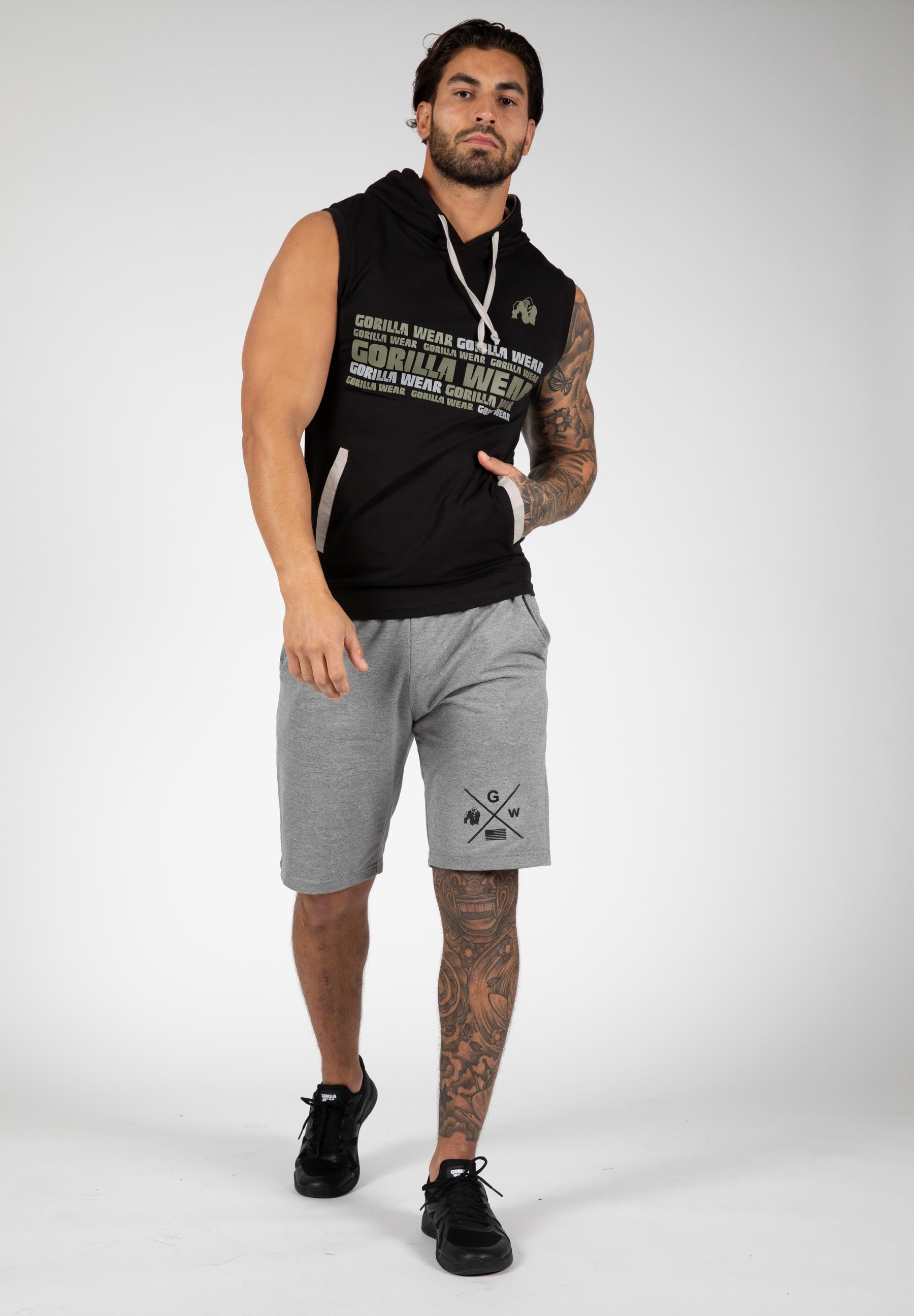 Melbourne S/L Hooded T-shirt - Black