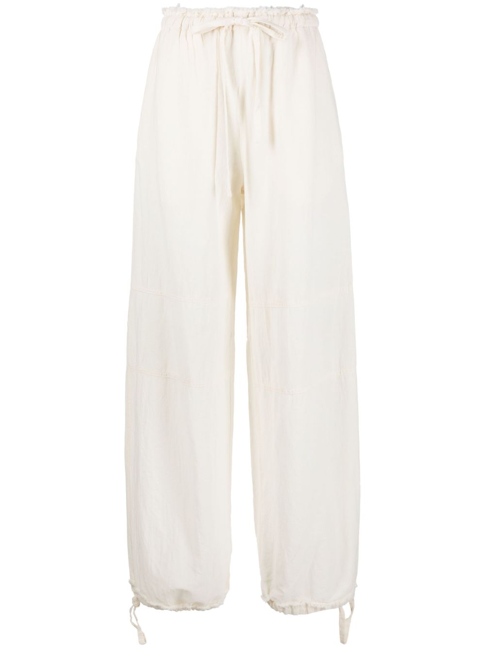 Drawstring-detail palazzo pants - White