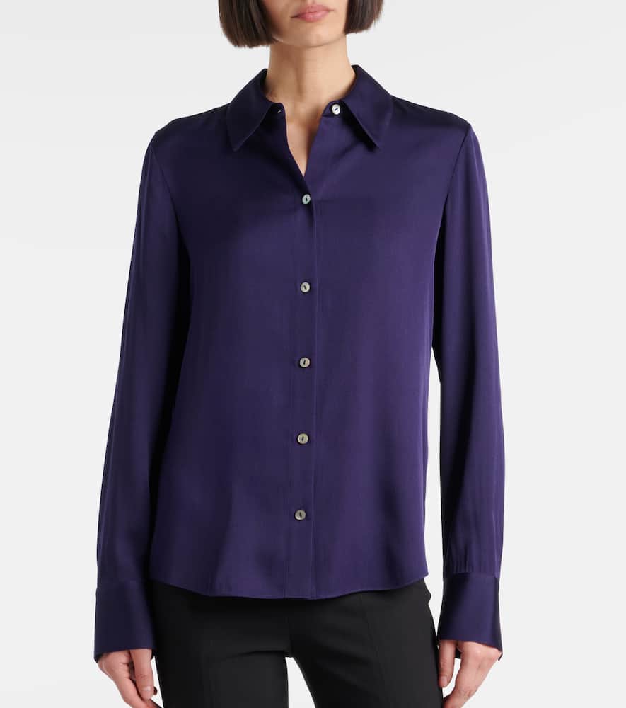 Silk-blend satin shirt