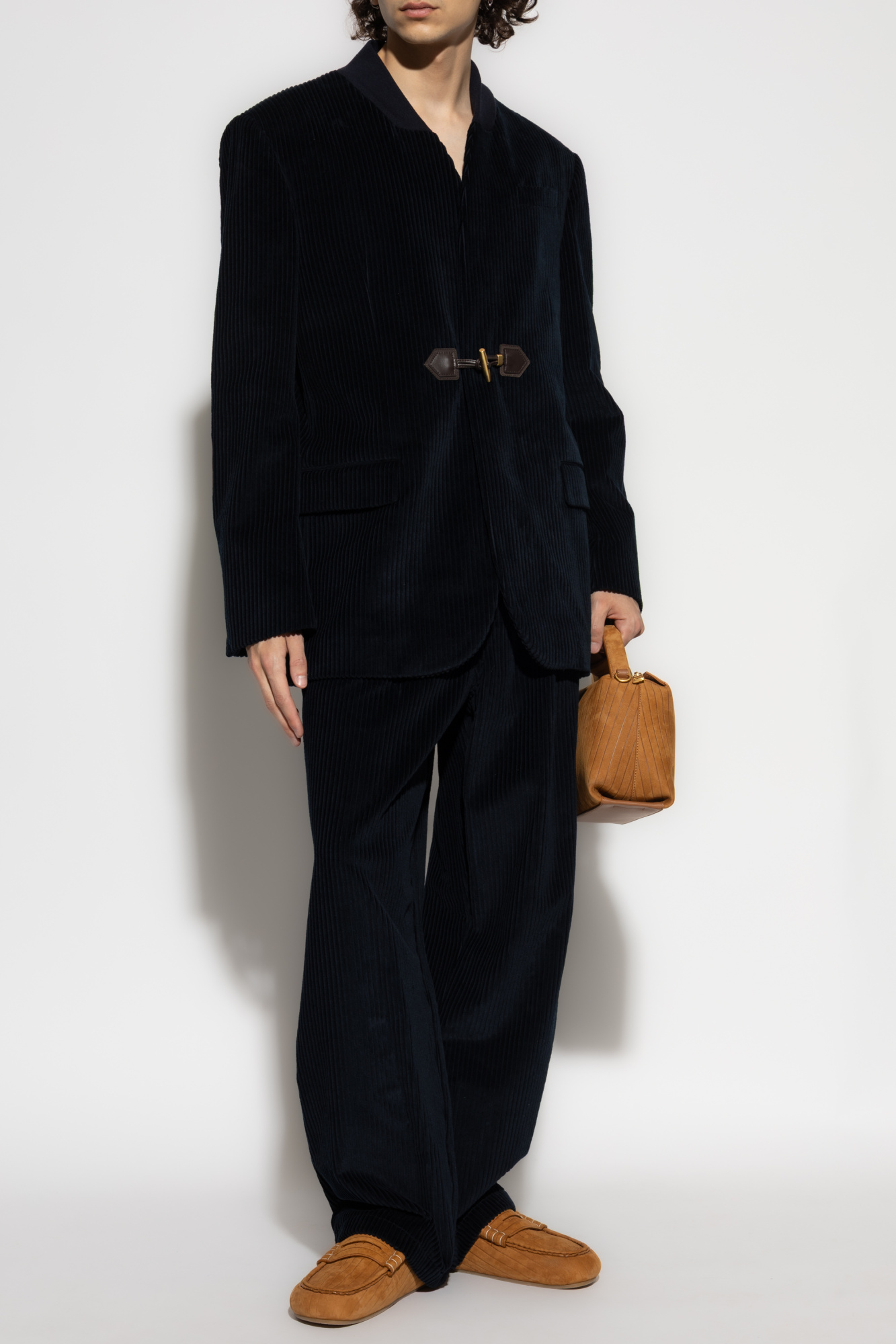 Corduroy Trousers, Men's, Navy Blue