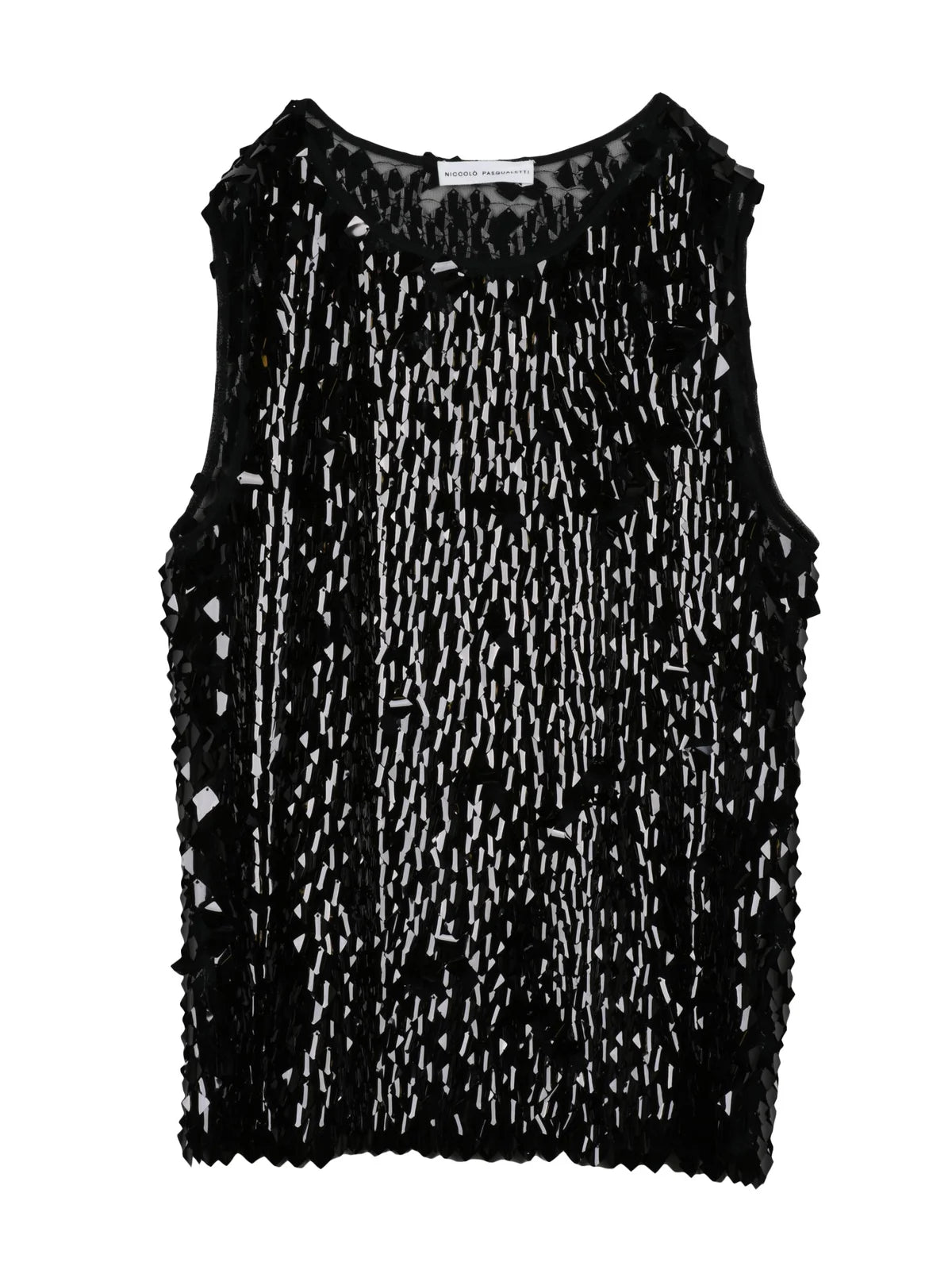 Black Sequined Sleeveless Top