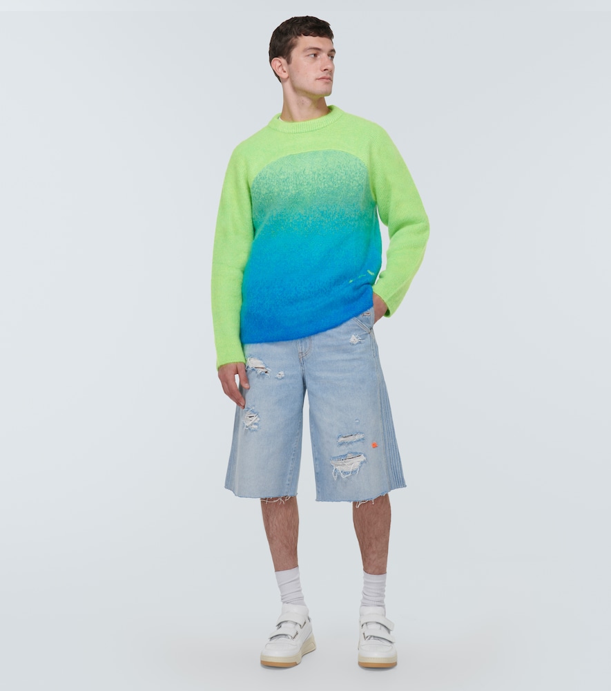 Rainbow knitted mohair-blend sweater