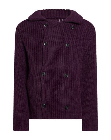 Man Cardigan Plum Size S Wool